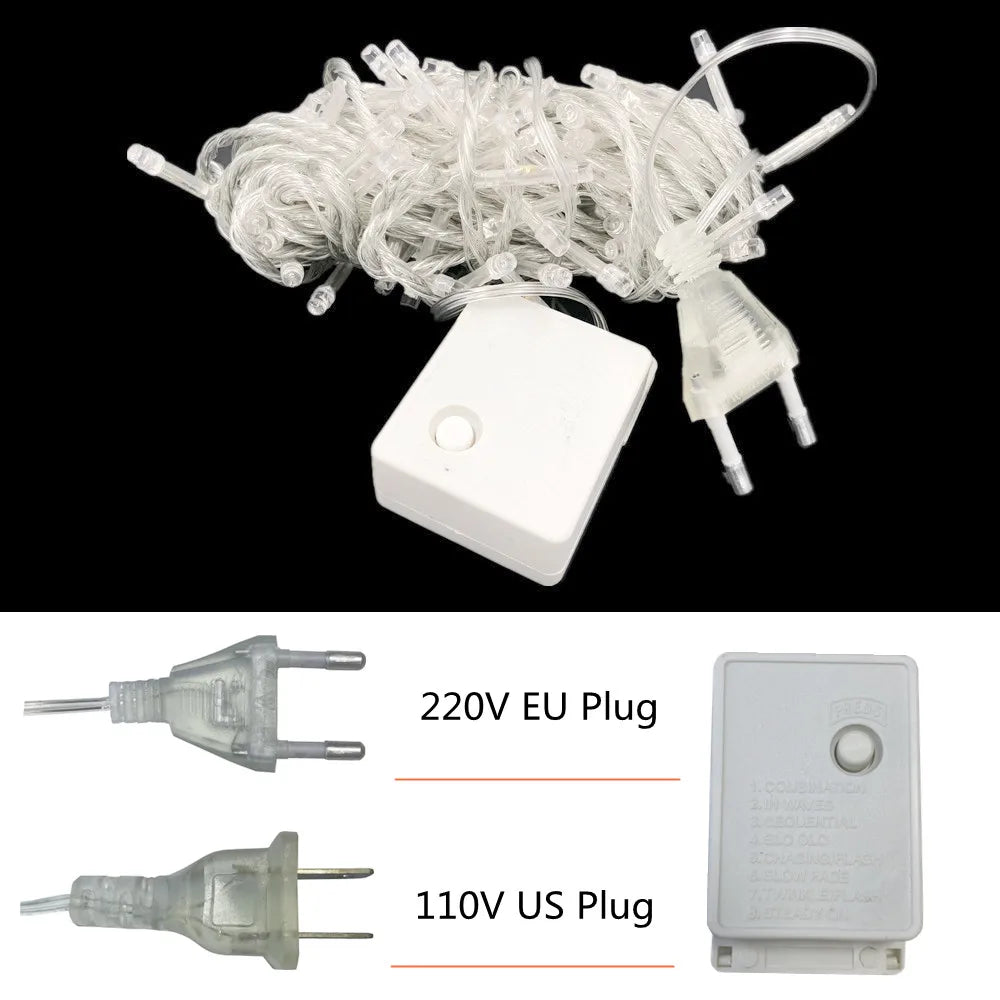 Christmas Lights 5M 10M 20M 30M 50M 100M Led String Fairy Light 8 Modes Christmas Lights For Wedding Party Holiday Lights Dazzle Frenzy