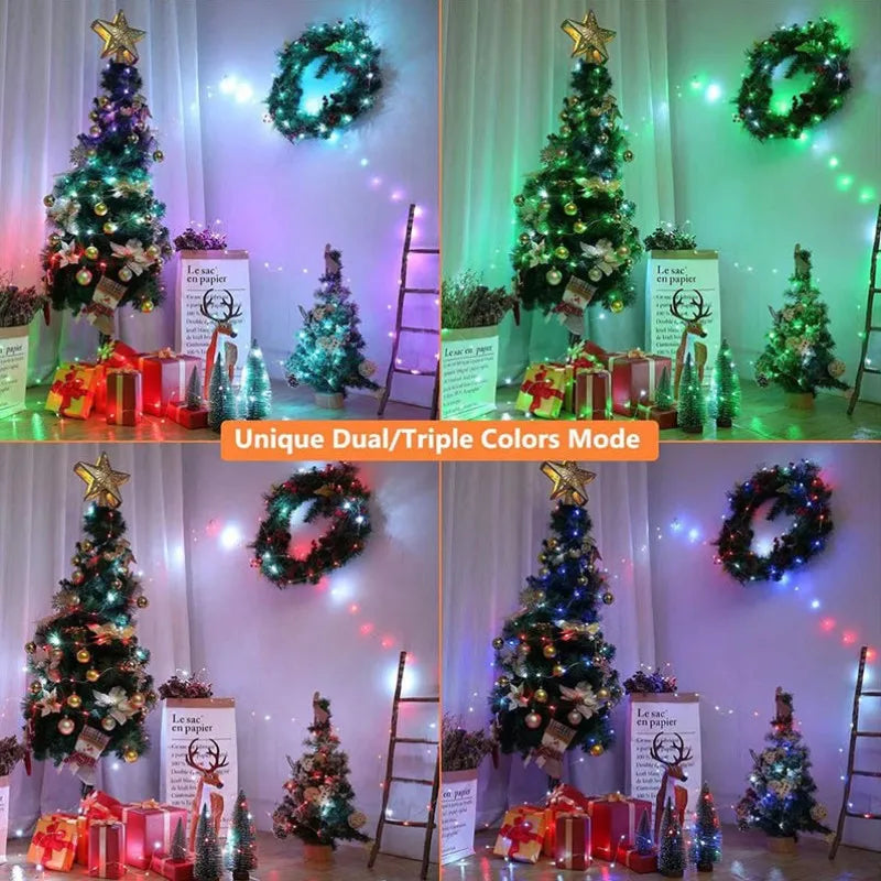 RGBIC USB LED String Lights DIY Outdoor Christmas Tree Decor Fairy Lights 8 Modes Bluetooth APP For Wedding Holiday Party Lighti Dazzle Frenzy