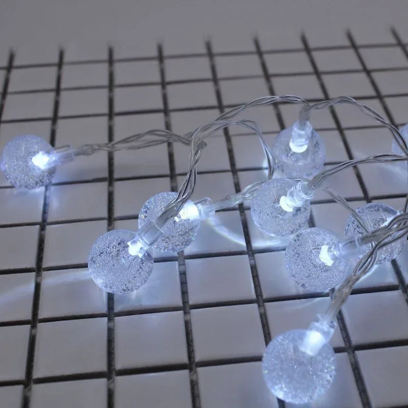 1.5-10m LED Crystal Ball Garland String Lights Indoor Decor Holiday Christmas Lamp 10/20/40/80 LED Fairy Lights Battery Operated Dazzle Frenzy