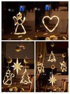 LED Light Snowflake Santa Window Ornaments Decoration for Home Xmas Navidad New Year Christmas Decor Fairy Lamp String Lights Dazzle Frenzy