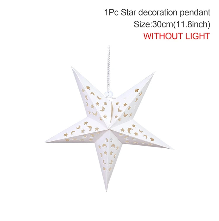Hollow Star Hanging Pendants Christmas Decoration 2025 for Home Navidad Natal Noel Gifts Christmas Ornaments New Year 2026 Dazzle Frenzy