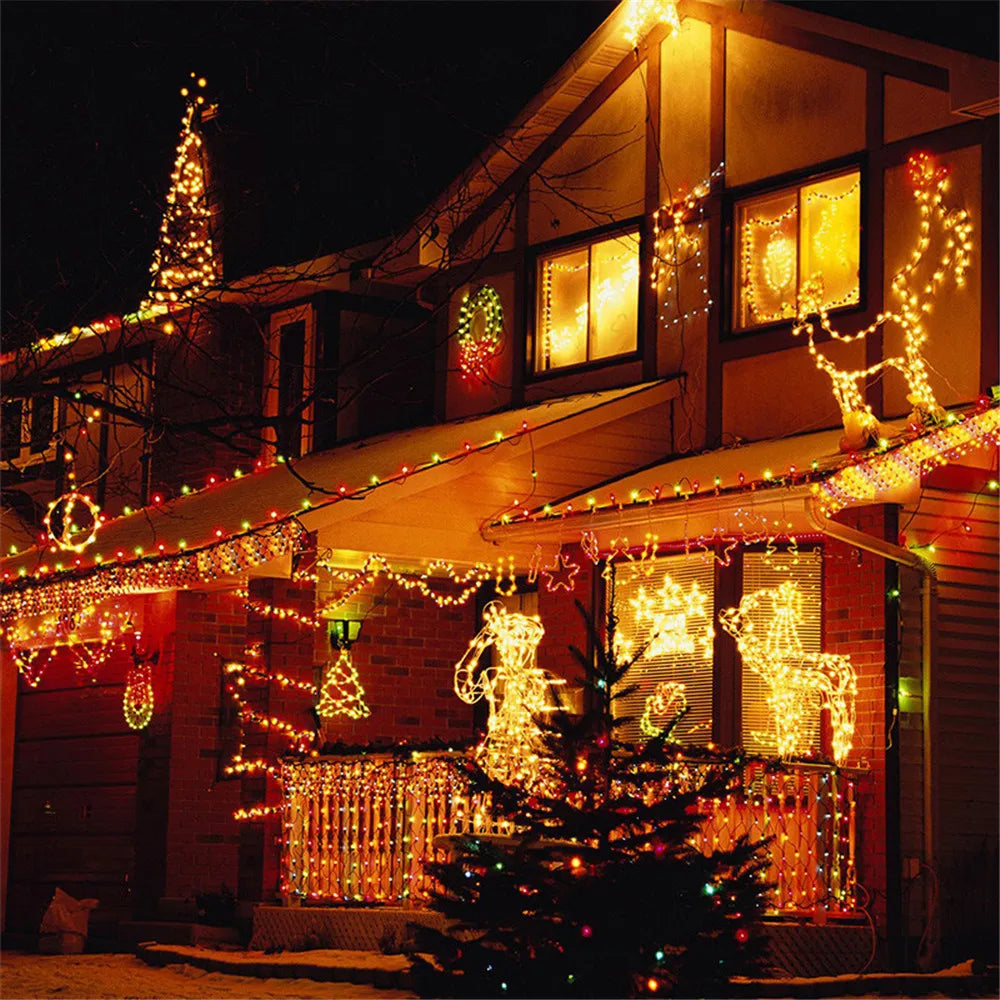 Christmas Lights 5M 10M 20M 30M 50M 100M Led String Fairy Light 8 Modes Christmas Lights For Wedding Party Holiday Lights Dazzle Frenzy