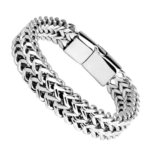 2025 Viral Braided Fish Scale Bracelet - Magnetic Stainless Steel Chain Unisex Hype Trendy Jewelry