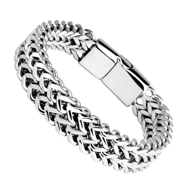 2025 Viral Braided Fish Scale Bracelet - Magnetic Stainless Steel Chain Unisex Hype Trendy Jewelry