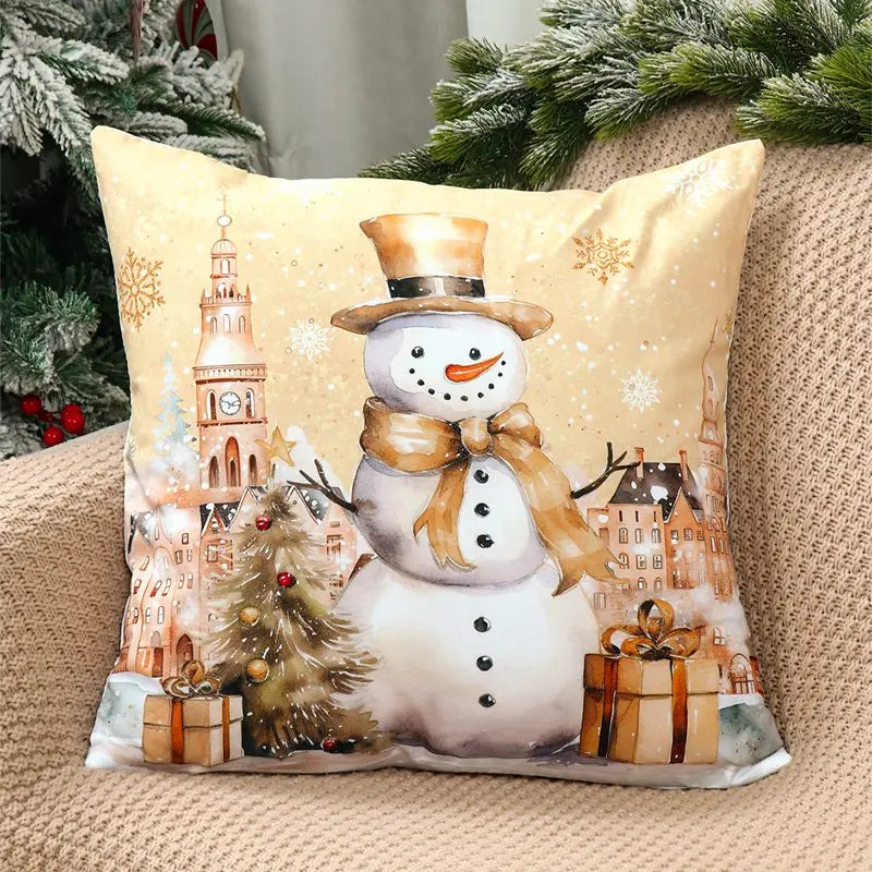 4pcs Merry Christmas Cushion Cover Home Decorations 2025 Christmas Ornament Pillow Case Xmas Navidad Gifts New Year Gifts 2026 Dazzle Frenzy