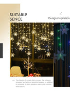 110V 220V Snowflakes  Curtain Garland on The Window Fairy Lights New Year Garland Festoon Led Lights String Christmas Decor Dazzle Frenzy