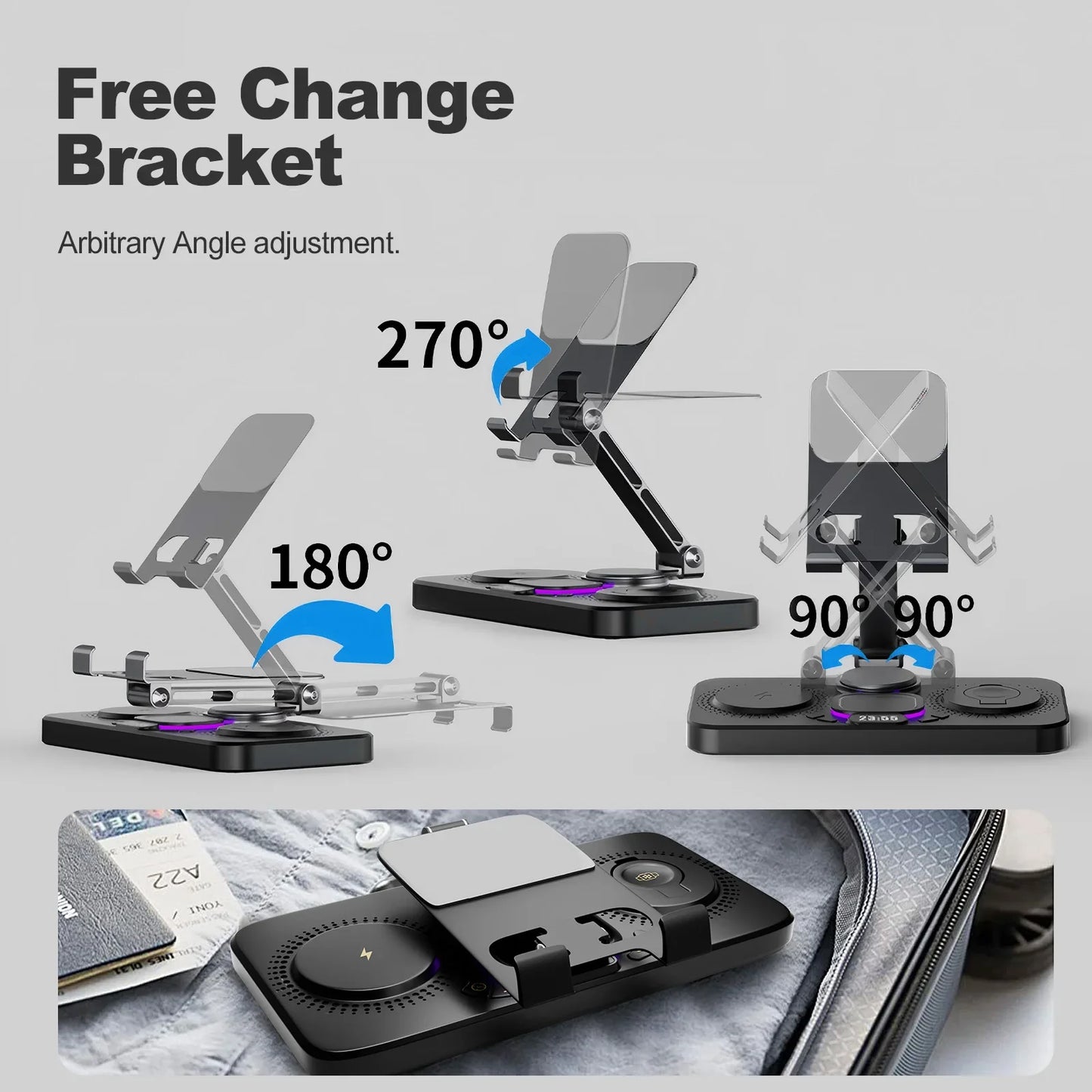 2025 Viral 7-in-1 Wireless Fast Charger Station - Multi-Device Qi Foldable Desk Dazzle