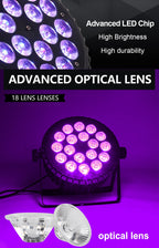 SHEHDS LED Flat Par Lighting18x12W RGBW/18x18W RGBWA+UV Aluminum Flat Par DJ Light For Disco Christmas Lights Audience Dazzle Frenzy
