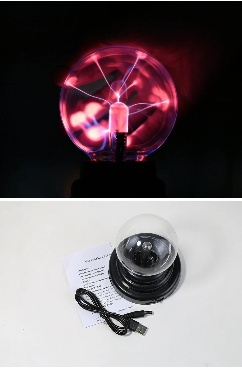 Magic Crystal Plasma Ball Lamp 3/4/5/6/8 Inch LED Night Light Kid Birthday Christmas Gift Lighting Bedroom Decor Novelty Lamp Dazzle Frenzy