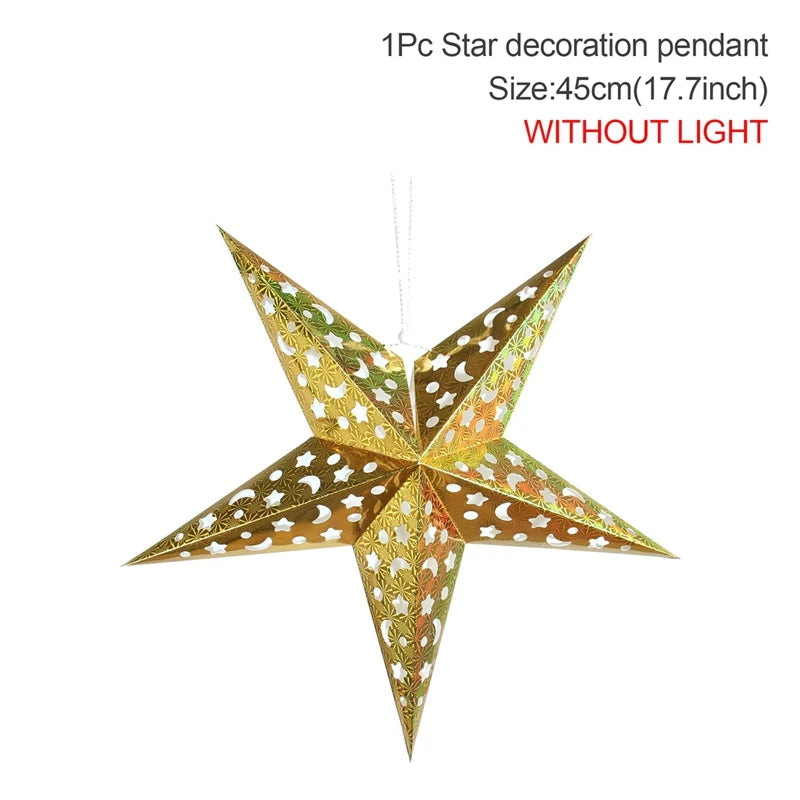 Hollow Star Hanging Pendants Christmas Decoration 2025 for Home Navidad Natal Noel Gifts Christmas Ornaments New Year 2026 Dazzle Frenzy