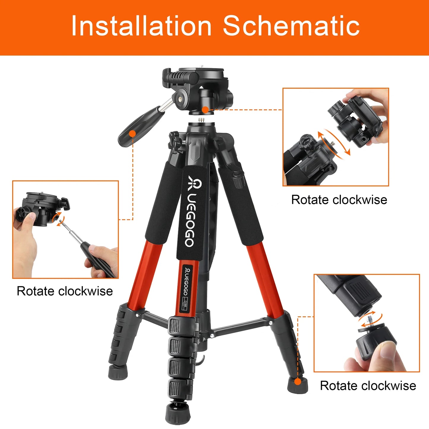 2025 Viral 74" Professional Aluminum Tripod - DSLR Smartphone Projector Robust Support Dazzle