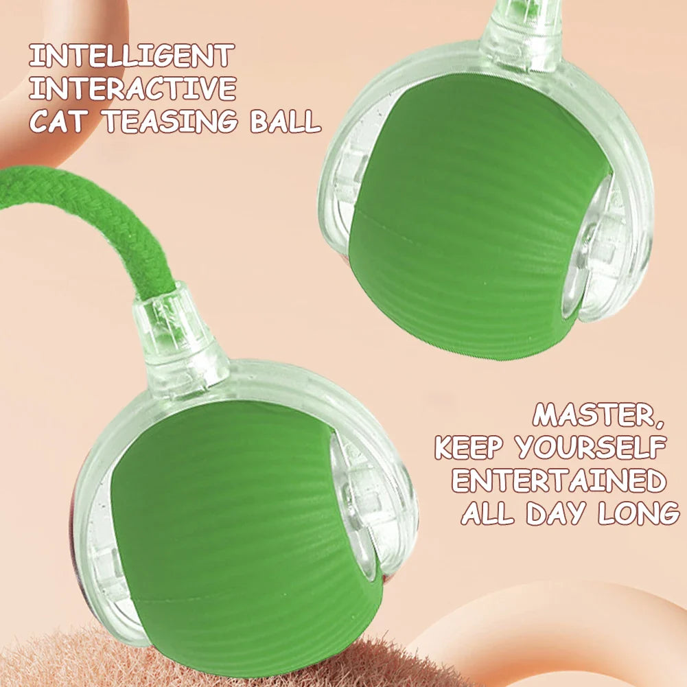 2025 Viral Rechargeable Cat Rolling Ball Toy - Automatic Interactive Self-Rotating Anti-Depression Dazzle