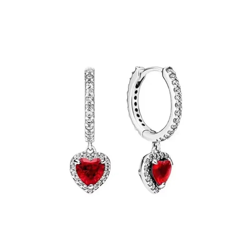 Charming 925 sterling silver new special sale heart-shaped crystal zircon earrings women's Christmas surprise jewelry to lover Dazzle Frenzy