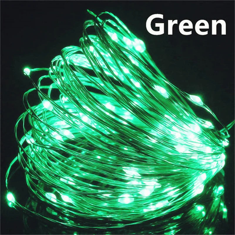 20M USB LED String Lights Copper Silver Wire Garland Light 5V Waterproof Fairy Lights Party Decoration For Christmas Wedding Dazzle Frenzy