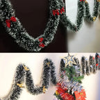 1pc 2M Christmas Green Cane Ribbons Garland DIY Xmas Tree Ornaments Green Cane Ribbons Wreath Hanging Pendent Home Decoration Dazzle Frenzy