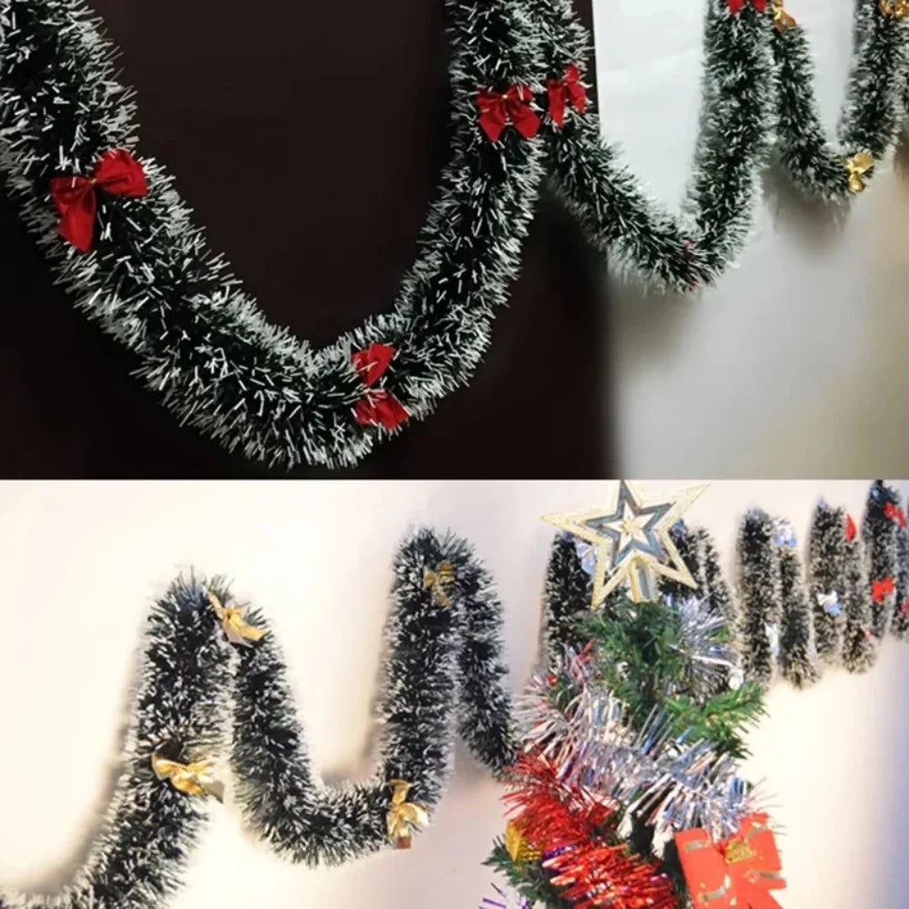 1pc 2M Christmas Green Cane Ribbons Garland DIY Xmas Tree Ornaments Green Cane Ribbons Wreath Hanging Pendent Home Decoration Dazzle Frenzy