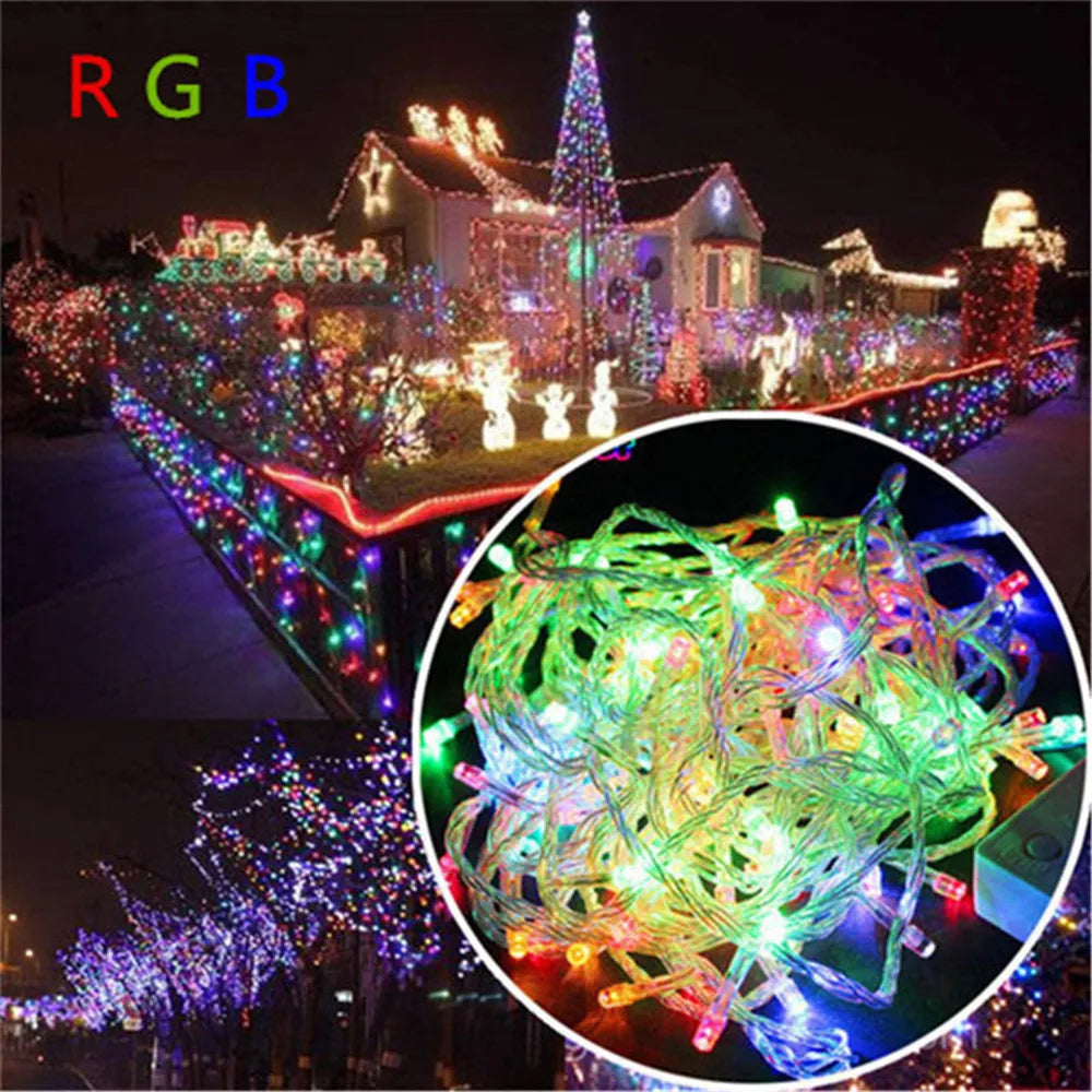 Christmas Lights 5M 10M 20M 30M 50M 100M Led String Fairy Light 8 Modes Christmas Lights For Wedding Party Holiday Lights Dazzle Frenzy