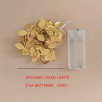 Golden Tiny Leaves Fairy Light Sliver Leaf Battery Powerd Led Copper Wire String Lights For Wedding Home Party DIY Xmas Decor Dazzle Frenzy