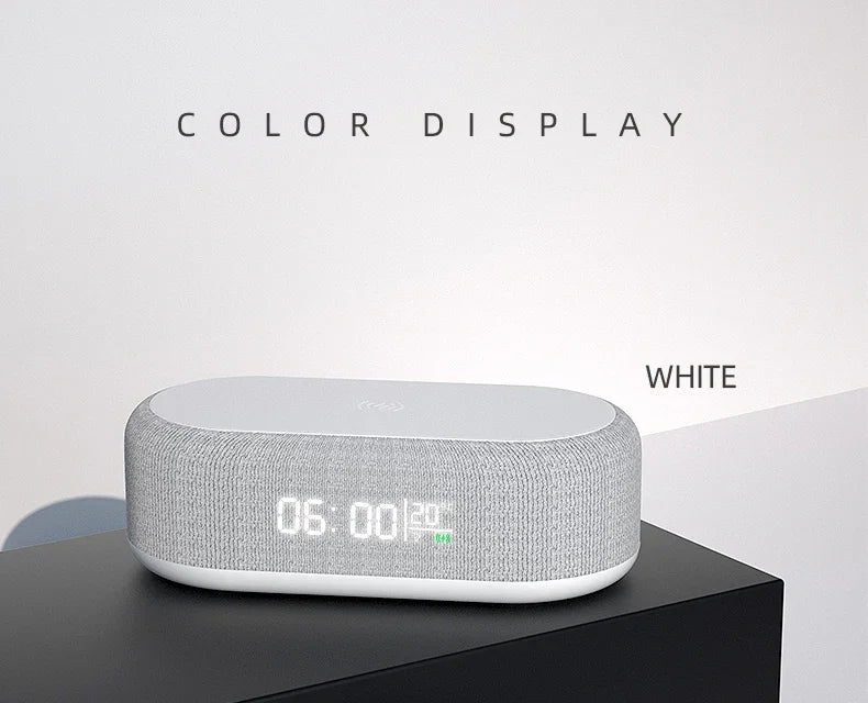 2025 Viral Alarm Clock Wireless Charger - 15W iPhone Night Light Thermometer Desk Lamp