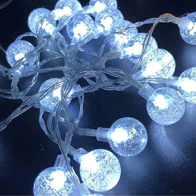1.5-10m LED Crystal Ball Garland String Lights Indoor Decor Holiday Christmas Lamp 10/20/40/80 LED Fairy Lights Battery Operated Dazzle Frenzy