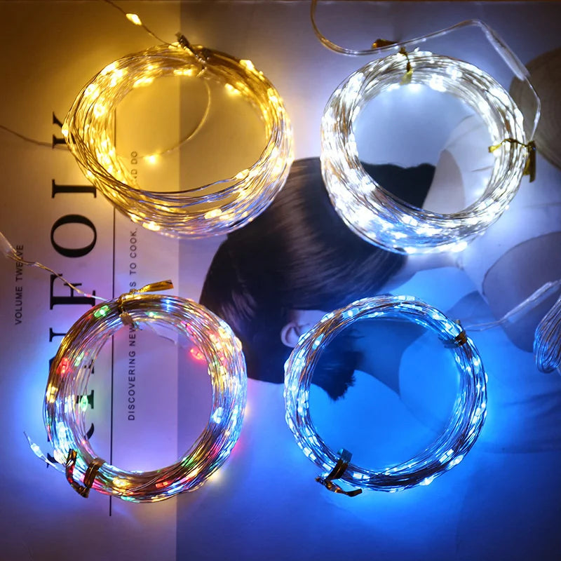 20M USB LED String Lights Copper Silver Wire Garland Light 5V Waterproof Fairy Lights Party Decoration For Christmas Wedding Dazzle Frenzy
