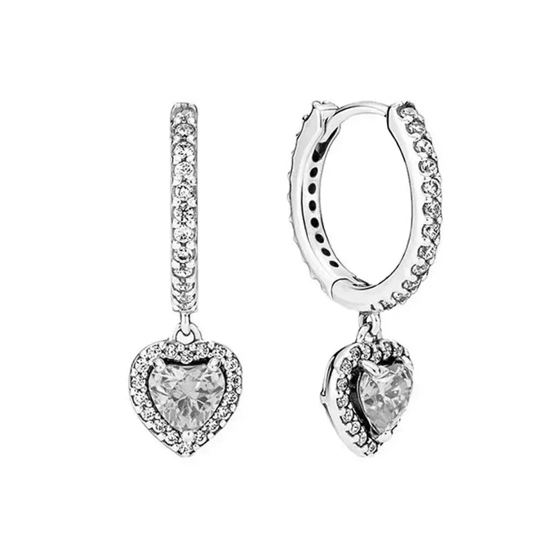 Charming 925 sterling silver new special sale heart-shaped crystal zircon earrings women's Christmas surprise jewelry to lover Dazzle Frenzy