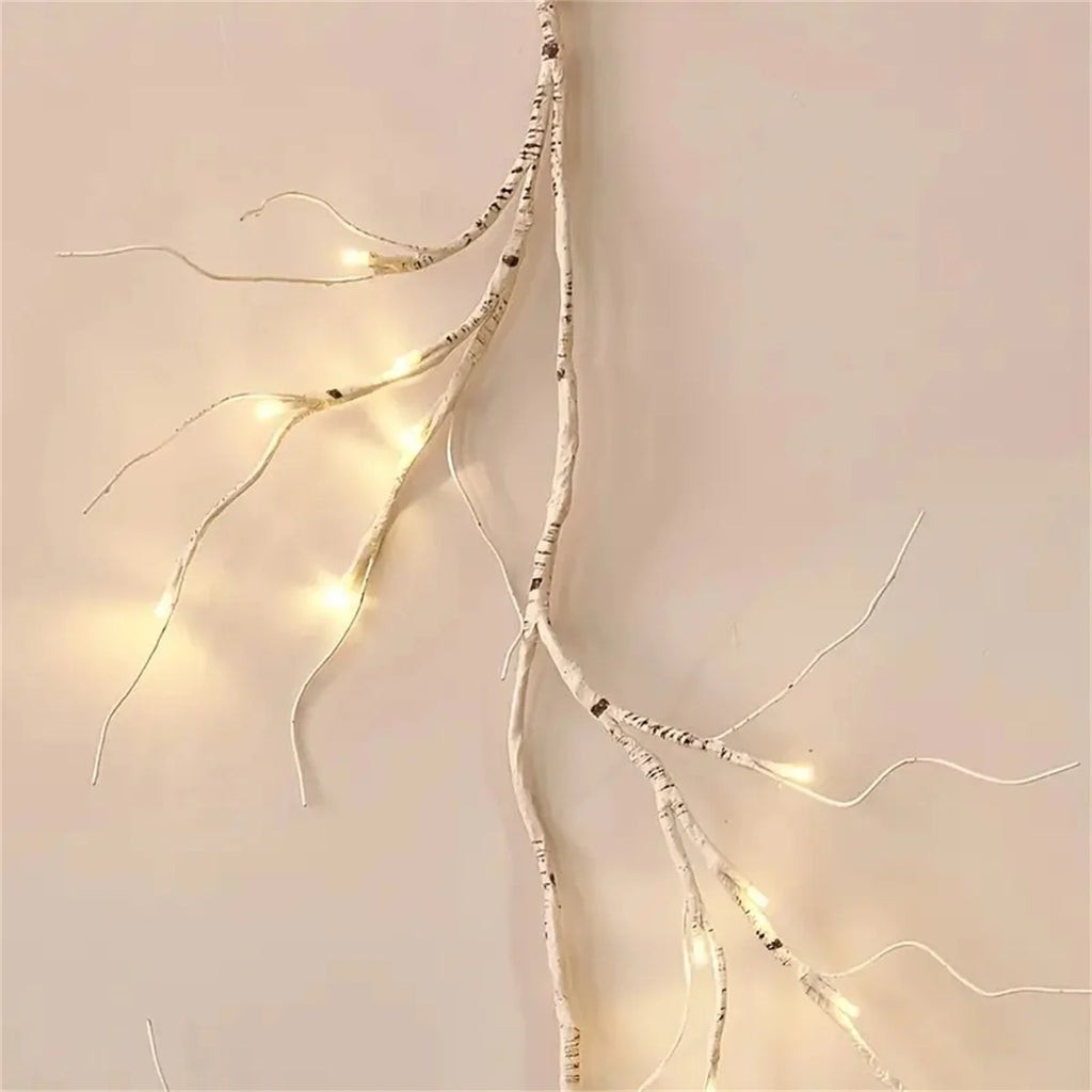 48 LED Birch Vine Lights  Battery  Power Artificial Branch Vine Light for Christmas Fireplaces Tables Indoors And Outdoors Decor Dazzle Frenzy