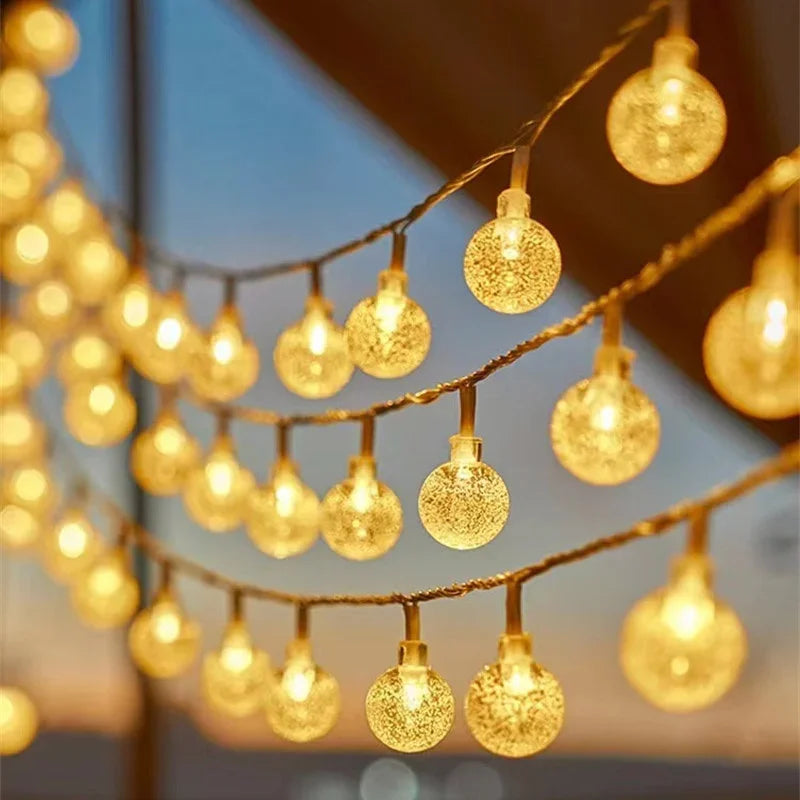 1.5-10m LED Crystal Ball Garland String Lights Indoor Decor Holiday Christmas Lamp 10/20/40/80 LED Fairy Lights Battery Operated Dazzle Frenzy