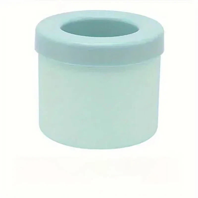 Space-Saving Silicone Ice Cylinder Mold with Lid - Round Ice Ball Maker Bucket for Whiskey, Cocktails & Freezer | BPA-Free Creative Ice Cube Genie (Blue/Grey/Yellow)