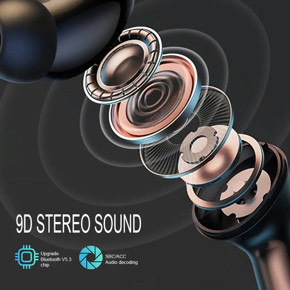 2025 Viral GREATWALL Bluetooth ANC Earbuds - Noise Canceling Gamer HD Mic LED Touch Screen Dazzle