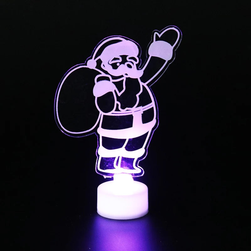 Christmas Personalized Acrylic LED Night Lights 2025 New Year Christmas Kids Gift Christmas Ornaments Atmosphere Lights Dazzle Frenzy