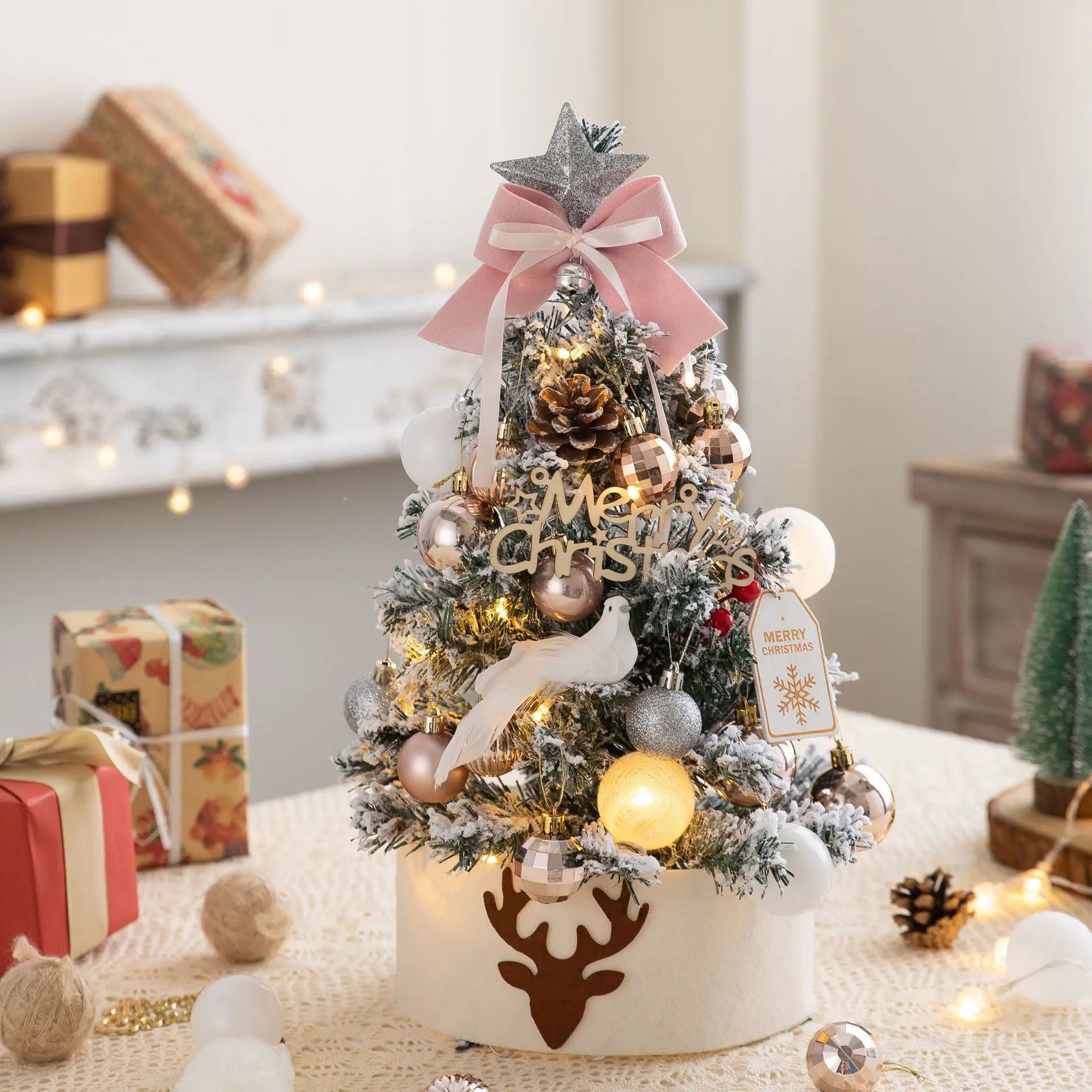 2025 New DIY Christmas Tree Mini Christmas Tree Set 45-60cm Tabletop Home Decoration Dazzle Frenzy