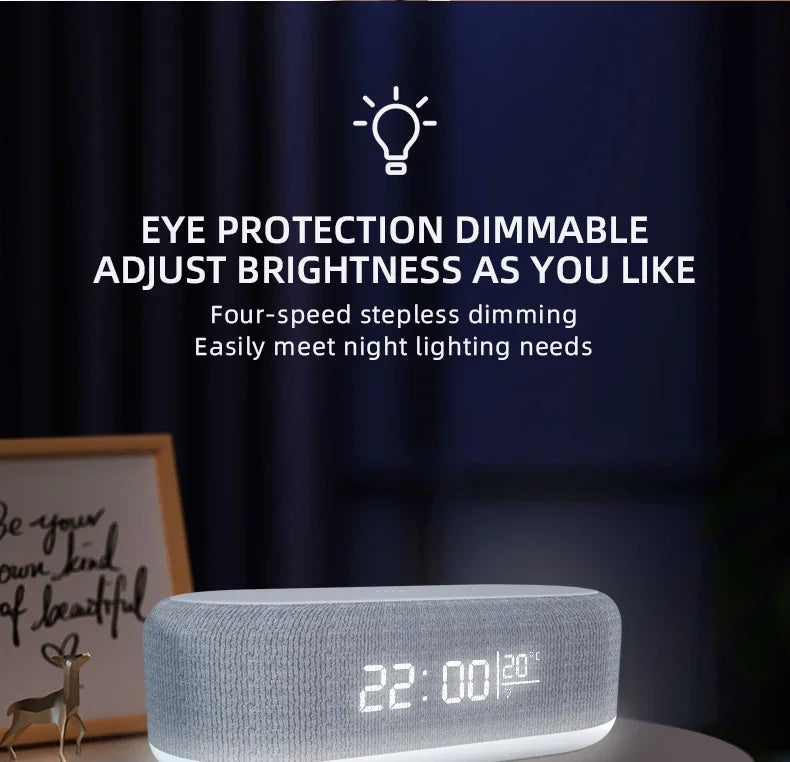 2025 Viral Alarm Clock Wireless Charger - 15W iPhone Night Light Thermometer Desk Lamp