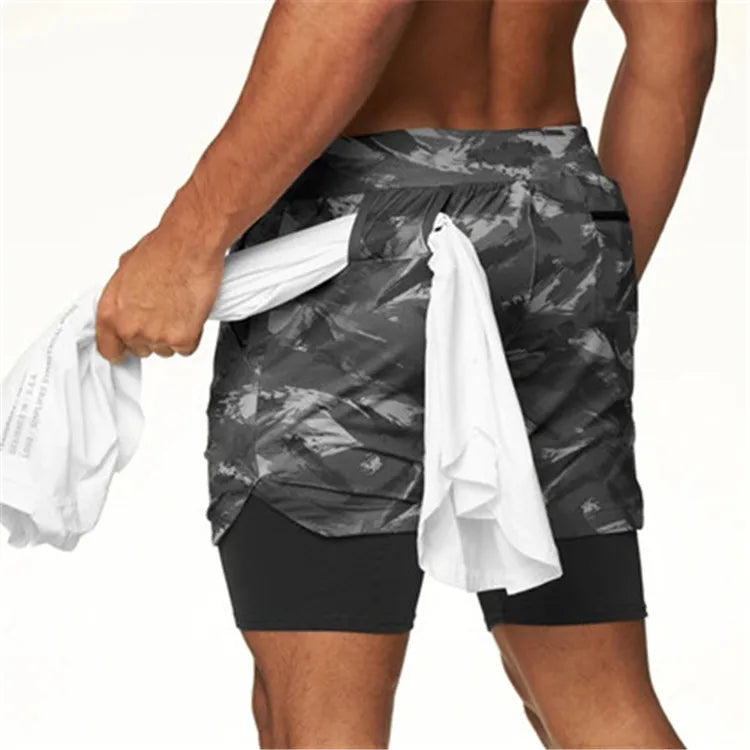 2024 Summer Running Shorts Men 2 in 1 Sports Jogging Fitness Shorts Training Quick Dry Mens Gym Men Shorts Sport gym Short Pants