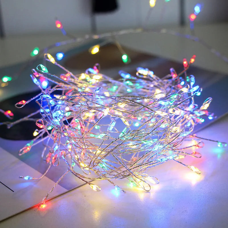 3/6/9M USB Power LED Firecracker String Lights Remote Control Garland Fairy Lights for Wedding Party Garden Christmas Decoration Dazzle Frenzy