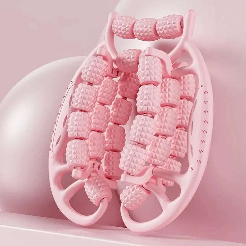 18-Round Leg Slimming Massage Roller – Circular Muscle Stretch Clamp