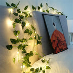Flower Green Leaf String Lights Artificial Vine Fairy Lights Battery Powered Christmas Tree Garland Light for Weeding Home Decor Dazzle Frenzy