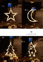 LED Light Snowflake Santa Window Ornaments Decoration for Home Xmas Navidad New Year Christmas Decor Fairy Lamp String Lights Dazzle Frenzy