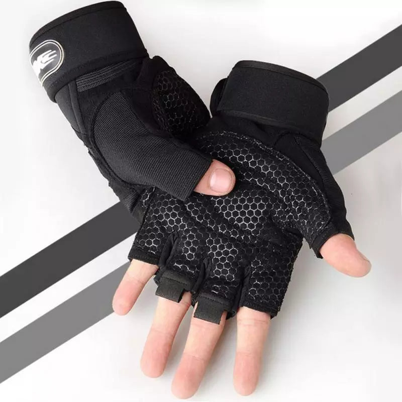 2025 Viral Gym Heavyweight Training Gloves - Half Finger Non-Slip Wrist Support Weightlifting Dazzle