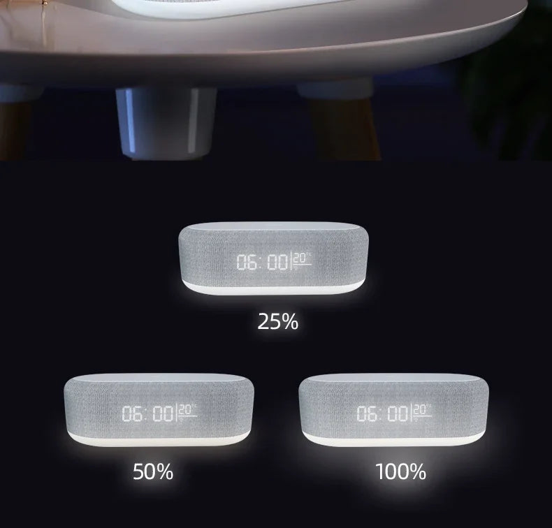 2025 Viral Alarm Clock Wireless Charger - 15W iPhone Night Light Thermometer Desk Lamp