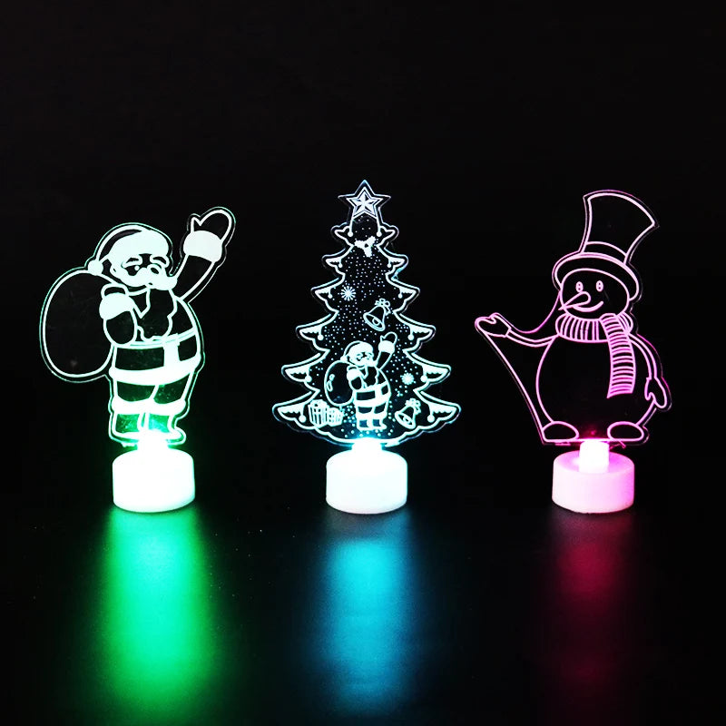 Christmas Personalized Acrylic LED Night Lights 2025 New Year Christmas Kids Gift Christmas Ornaments Atmosphere Lights Dazzle Frenzy