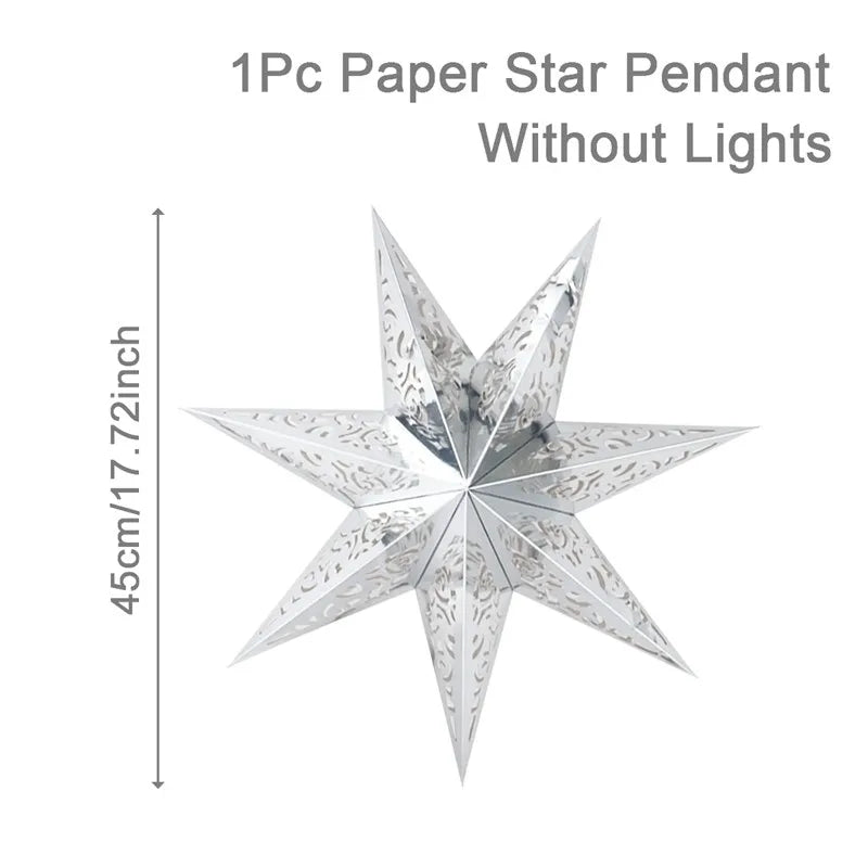 Hollow Star Hanging Pendants Christmas Decoration 2025 for Home Navidad Natal Noel Gifts Christmas Ornaments New Year 2026 Dazzle Frenzy