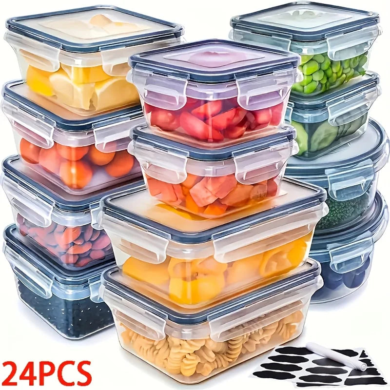 2025 Viral 48Pcs BPA-Free Food Storage Set - 24 Airtight Leakproof Containers with Labels