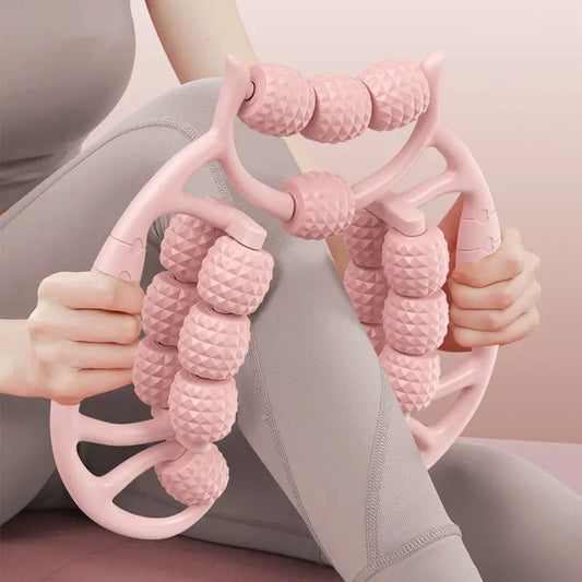 18-Round Leg Slimming Massage Roller – Circular Muscle Stretch Clamp