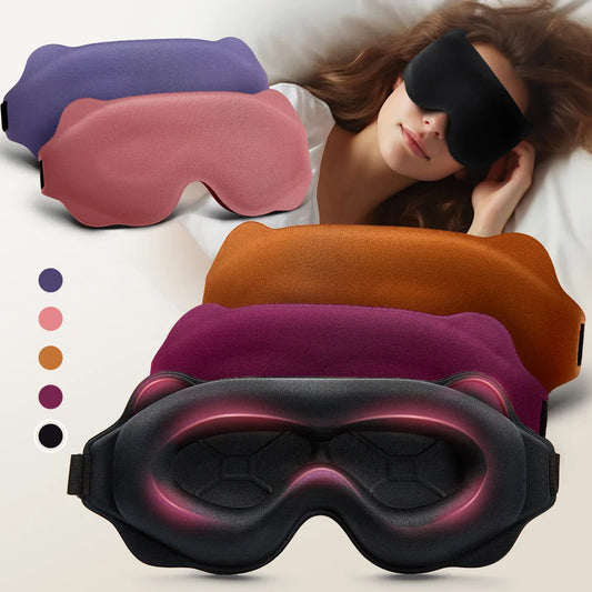 2025 Viral 3D Sleep Mask - Total Blackout High-Tech Foam No Light Leak Travel Eyeshade Dazzle