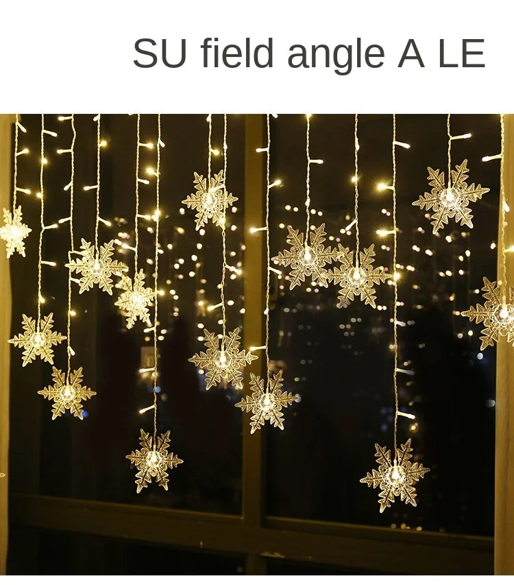 110V 220V Snowflakes  Curtain Garland on The Window Fairy Lights New Year Garland Festoon Led Lights String Christmas Decor Dazzle Frenzy