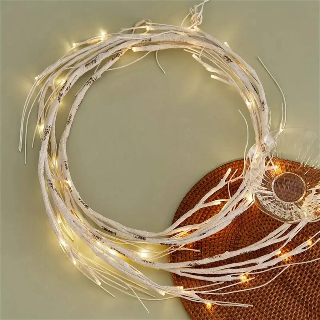 48 LED Birch Vine Lights  Battery  Power Artificial Branch Vine Light for Christmas Fireplaces Tables Indoors And Outdoors Decor Dazzle Frenzy