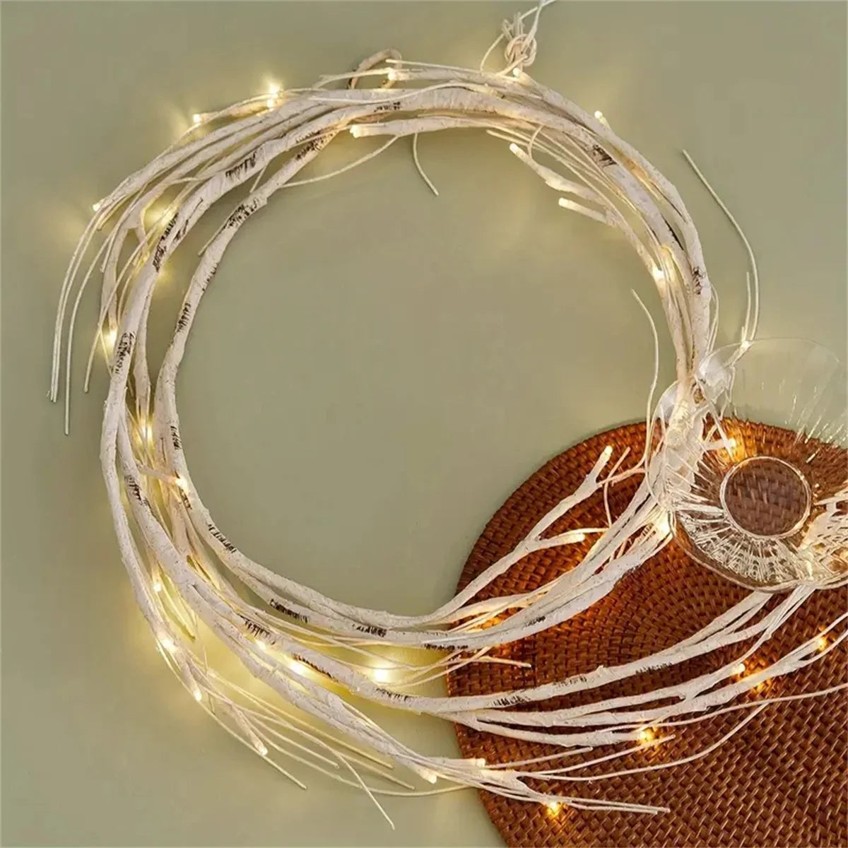 48 LED Birch Vine Lights  Battery  Power Artificial Branch Vine Light for Christmas Fireplaces Tables Indoors And Outdoors Decor Dazzle Frenzy