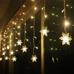 3.2M Christmas Snowflakes LED String Lights Flashing Fairy Curtain Lights Waterproof For Holiday Party Wedding Xmas Decoration Dazzle Frenzy