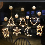 LED Light Snowflake Santa Window Ornaments Decoration for Home Xmas Navidad New Year Christmas Decor Fairy Lamp String Lights Dazzle Frenzy